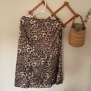 Lulus | Leopard Print Satin Midi Skirt